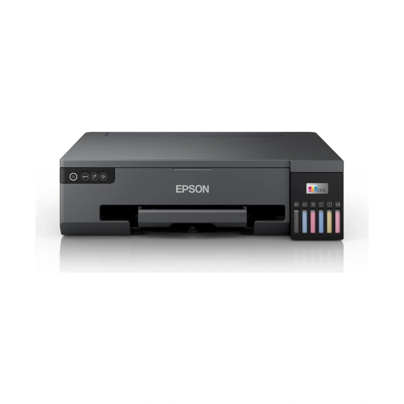 EPSON L18050 A3+ 六色熱昇華印表機正面外觀與右側六色墨水槽