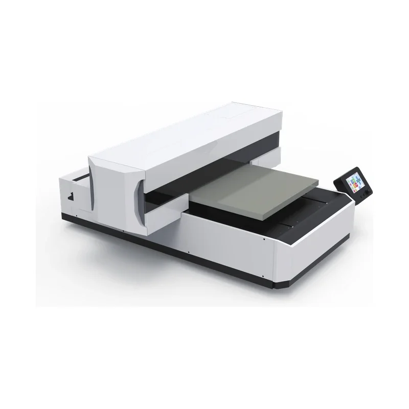 GoPrint JW-6090 UV 平板直噴機斜角外觀,可見一體式吸附平台與噴頭車