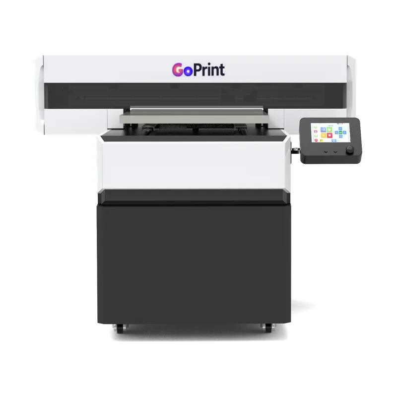 GoPrint JW-6090 UV 平板直噴機搭配選購黑色底座櫃正面外觀