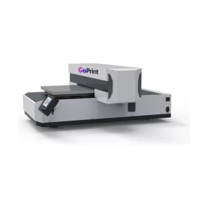 GoPrint JW-6090 UV 平板直噴機正面外觀,含吸附平台與觸控螢幕