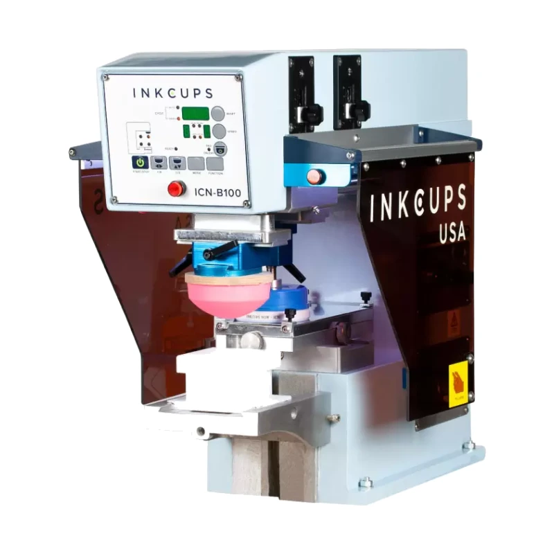 INKCUPS B100 單色桌上型領標移印機正面外觀