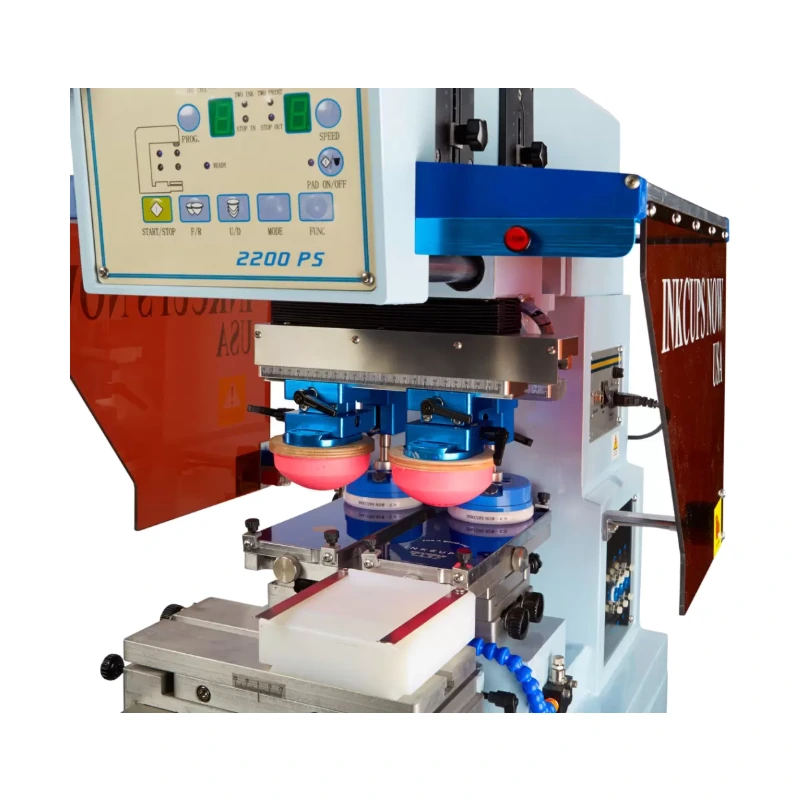 INKCUPS ICN-2200-PS 雙色領標移印機斜側外觀